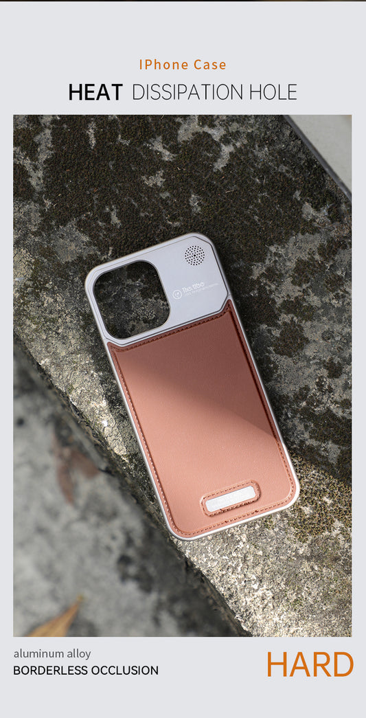 Leather Magnetic Aluminum Alloy Metal Phone case for iphone